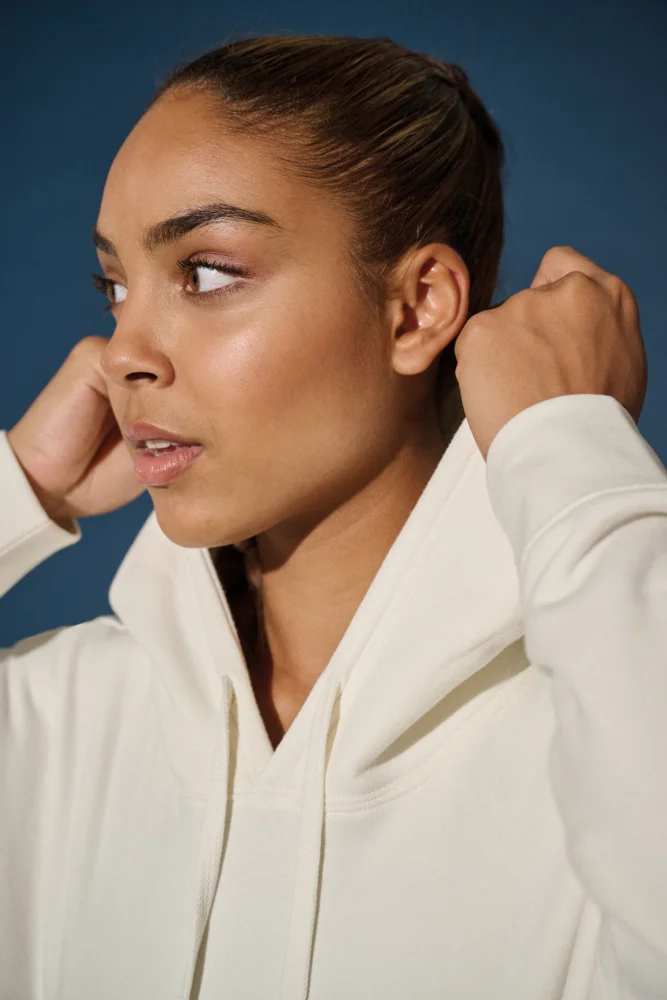 Damen Cropped Kapuzen Sweater