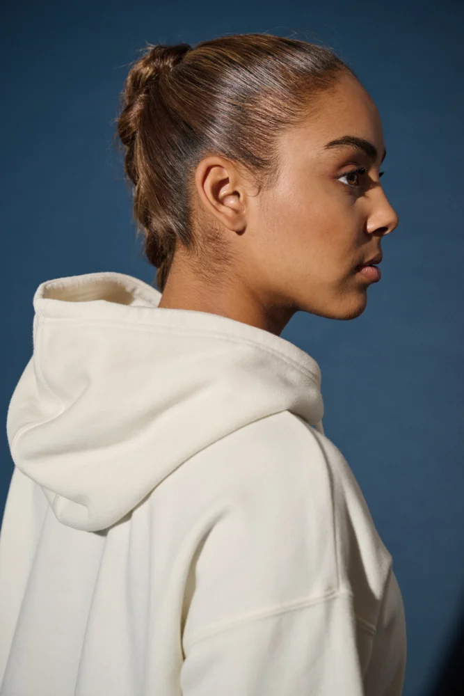 Damen Cropped Kapuzen Sweater