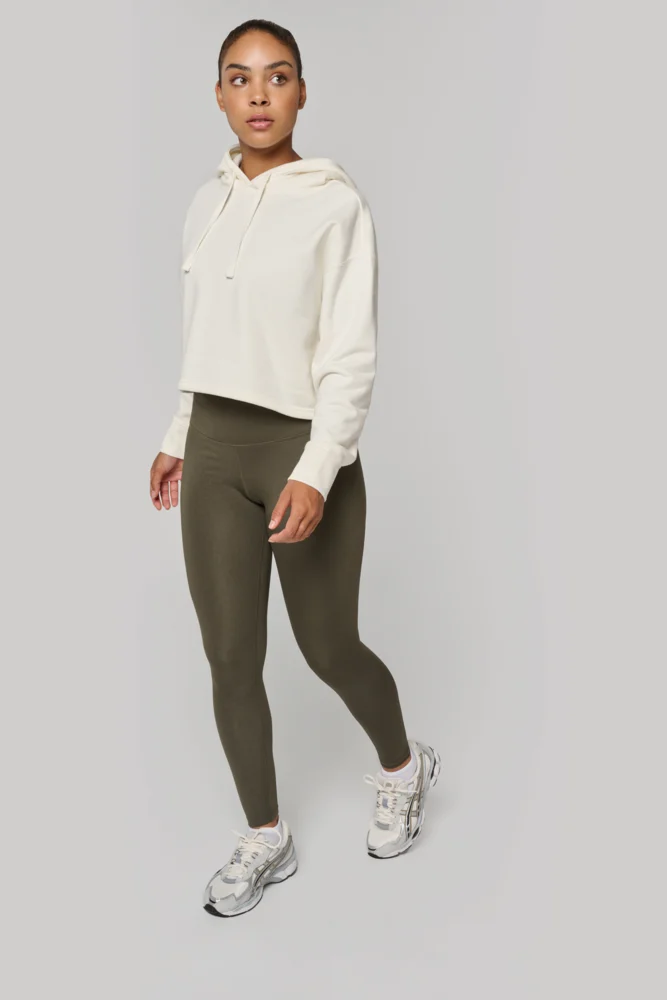 Damen Cropped Kapuzen Sweater
