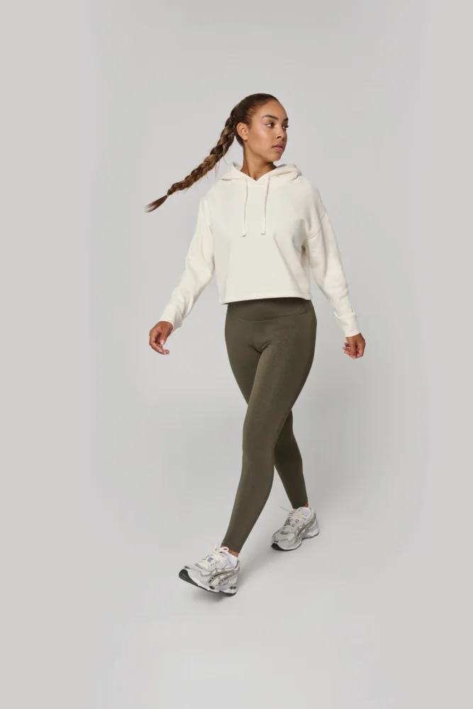 Damen Cropped Kapuzen Sweater