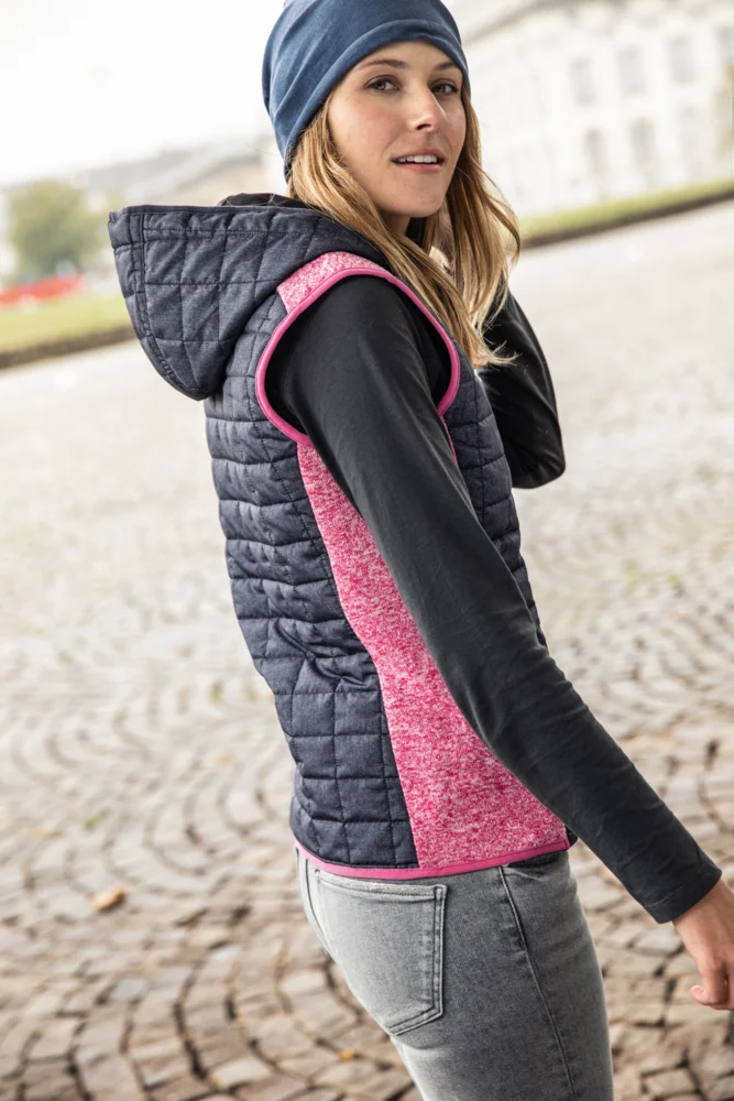 Damen Hybrid Strickfleece Gilet