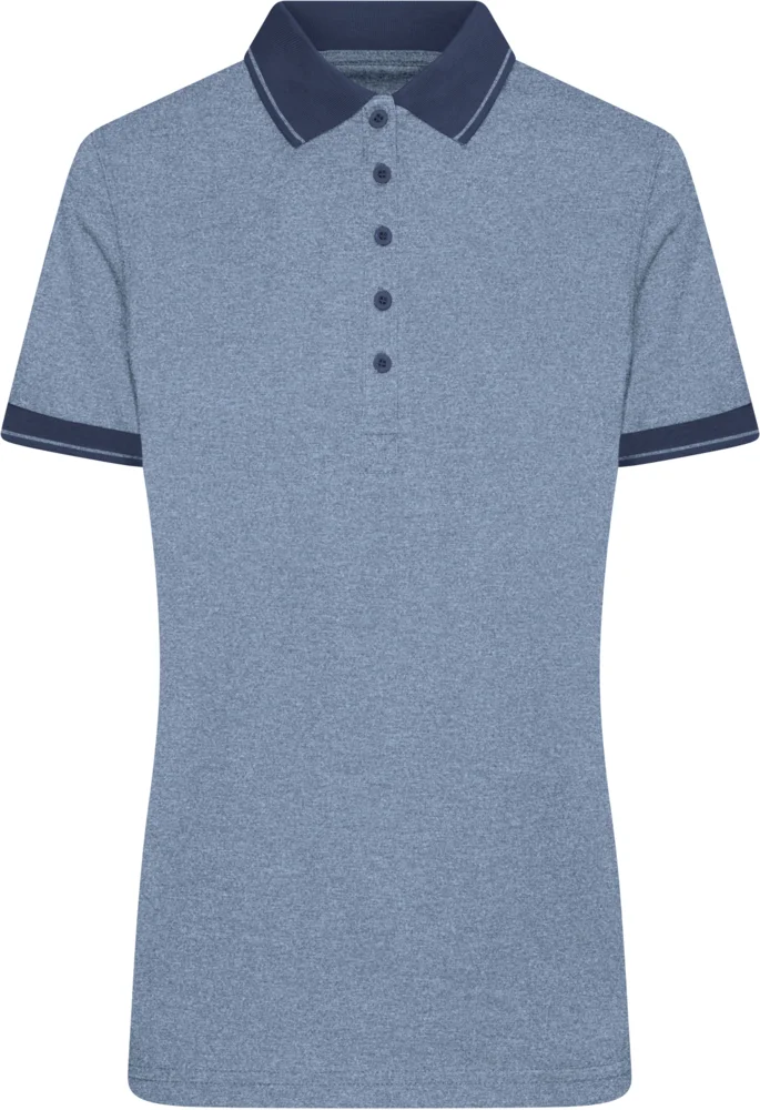 Damen Jersey Melange Polo