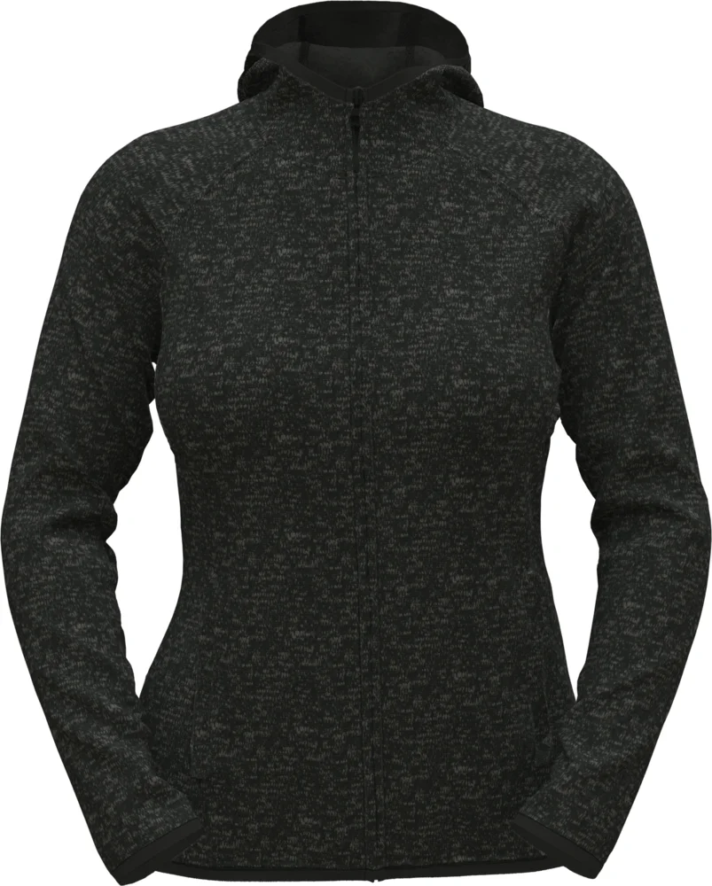 Damen Kapuzen Strickfleece Jacke