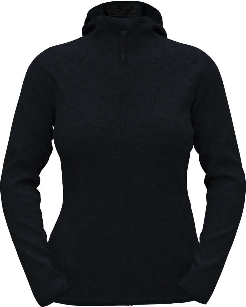 Damen Kapuzen Strickfleece Jacke