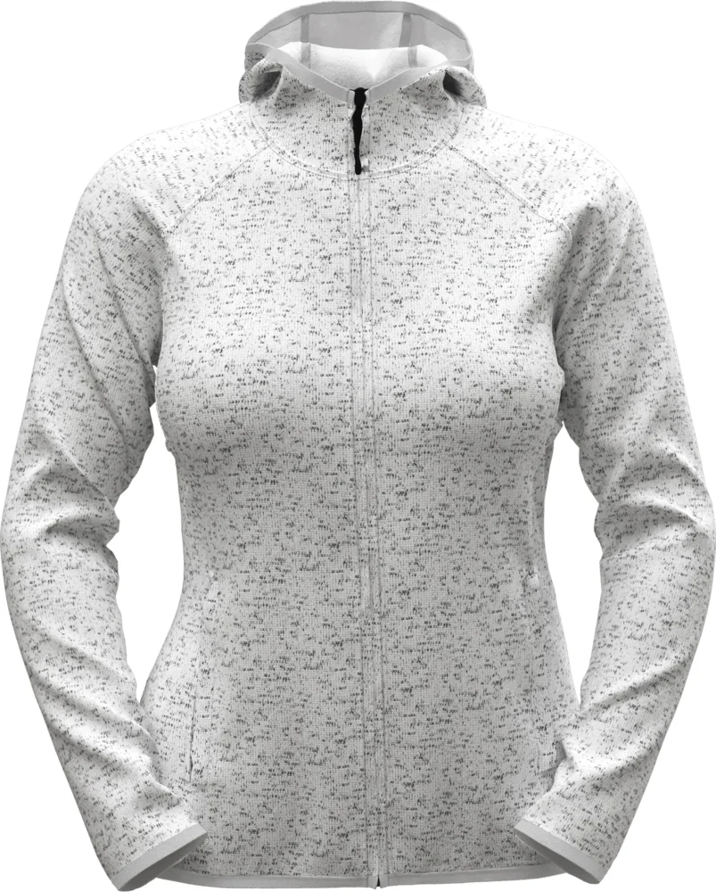 Damen Kapuzen Strickfleece Jacke