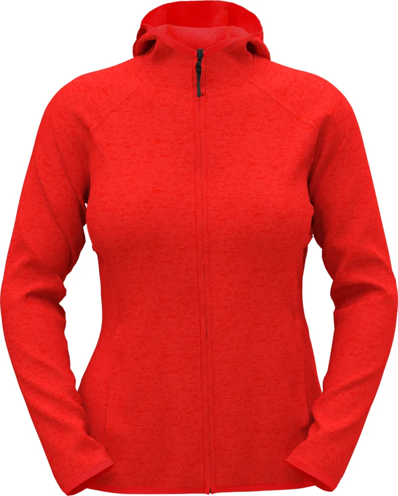 Damen Kapuzen Strickfleece Jacke