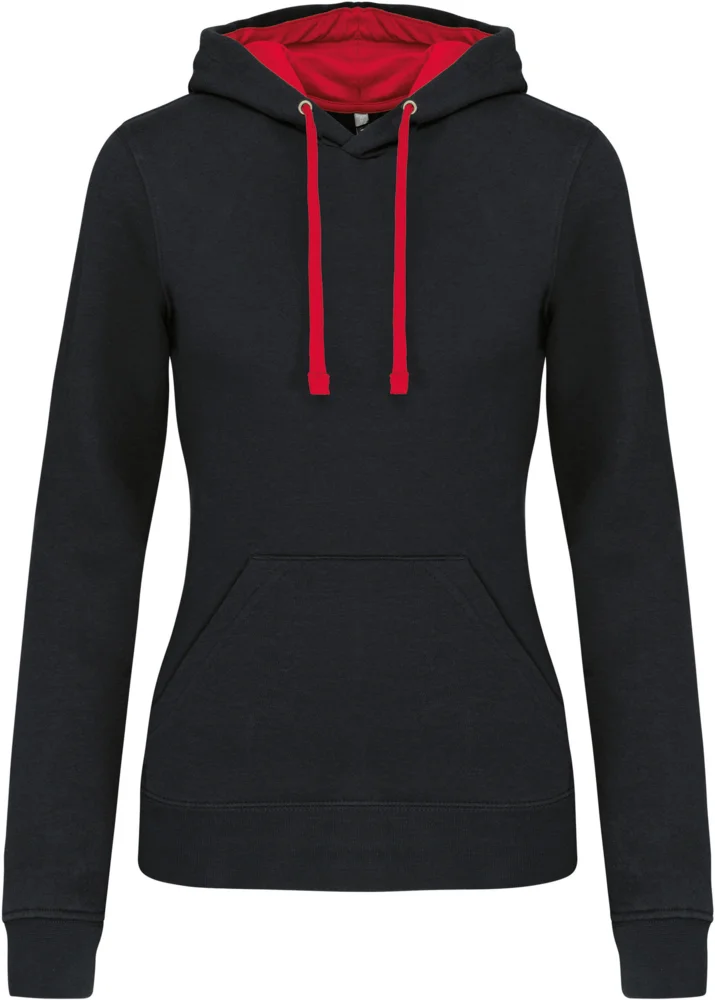 Damen Kontrast Kapuzen Sweater