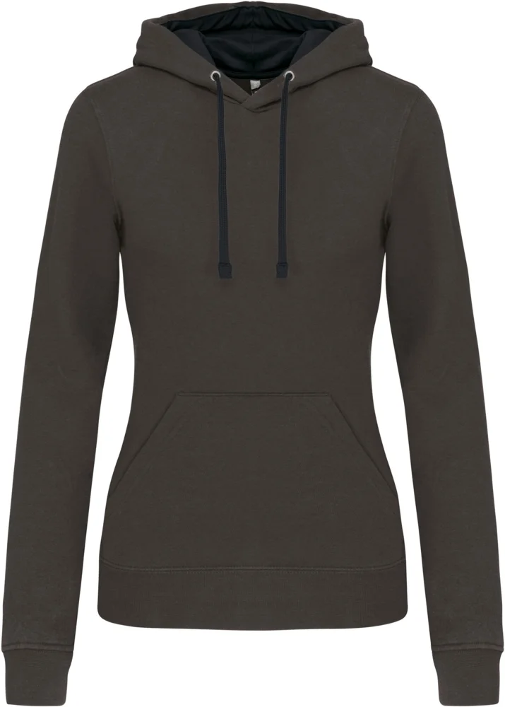 Damen Kontrast Kapuzen Sweater