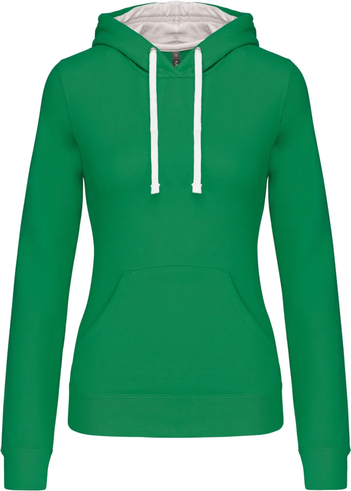 Damen Kontrast Kapuzen Sweater