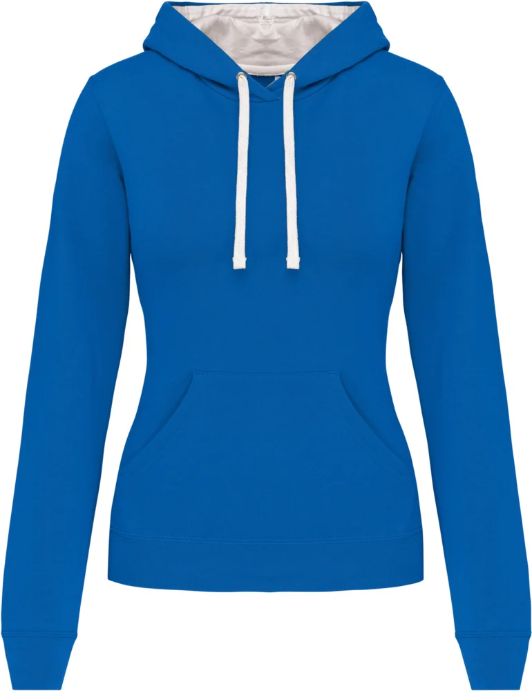 Damen Kontrast Kapuzen Sweater