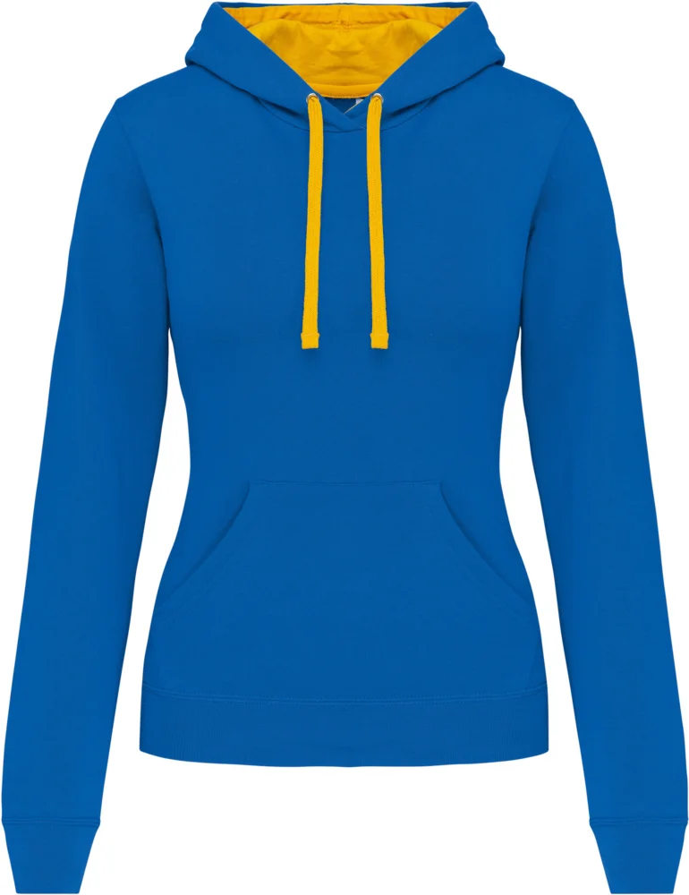 Damen Kontrast Kapuzen Sweater