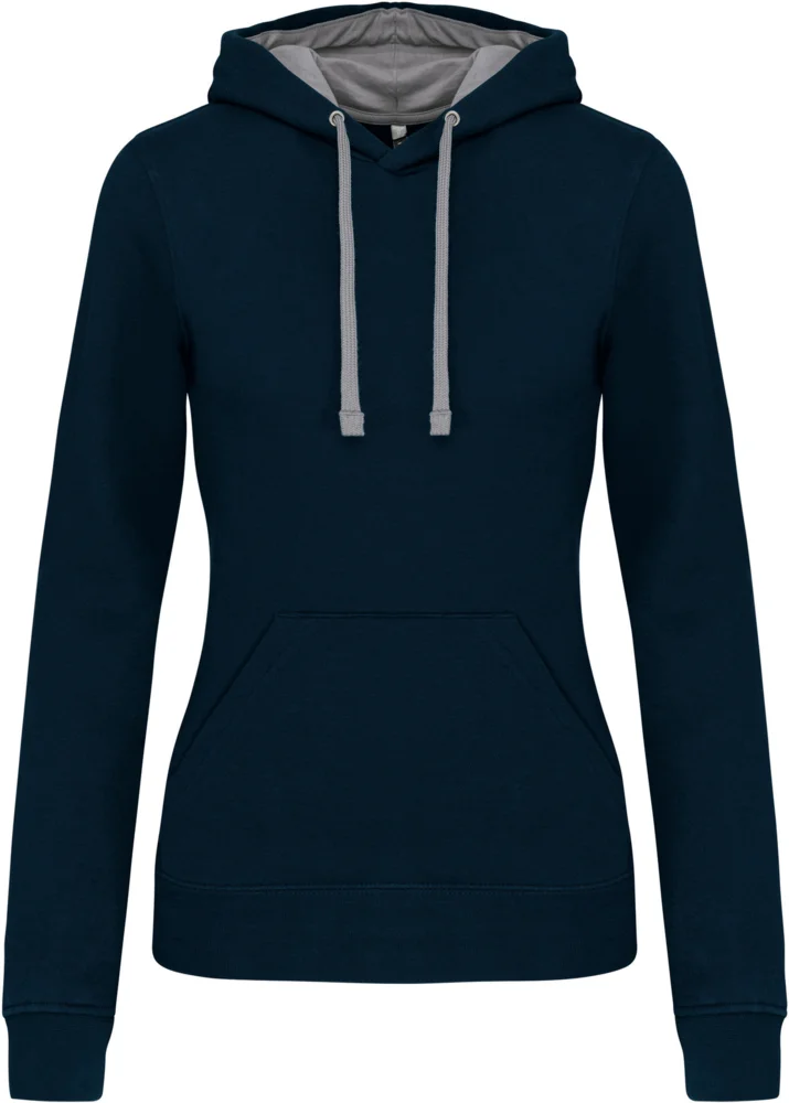 Damen Kontrast Kapuzen Sweater