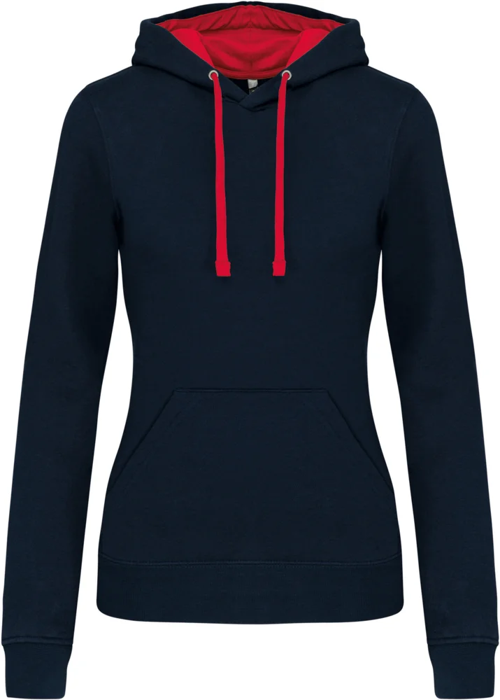 Damen Kontrast Kapuzen Sweater