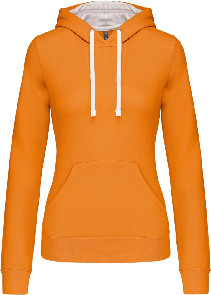 Damen Kontrast Kapuzen Sweater