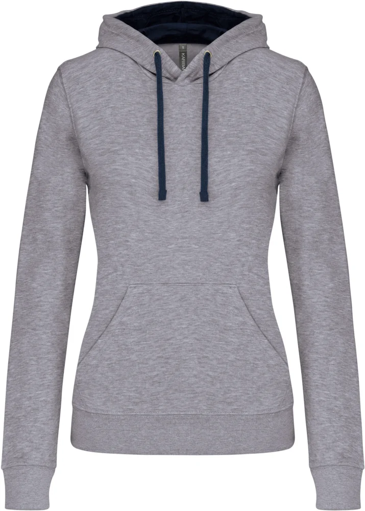 Damen Kontrast Kapuzen Sweater