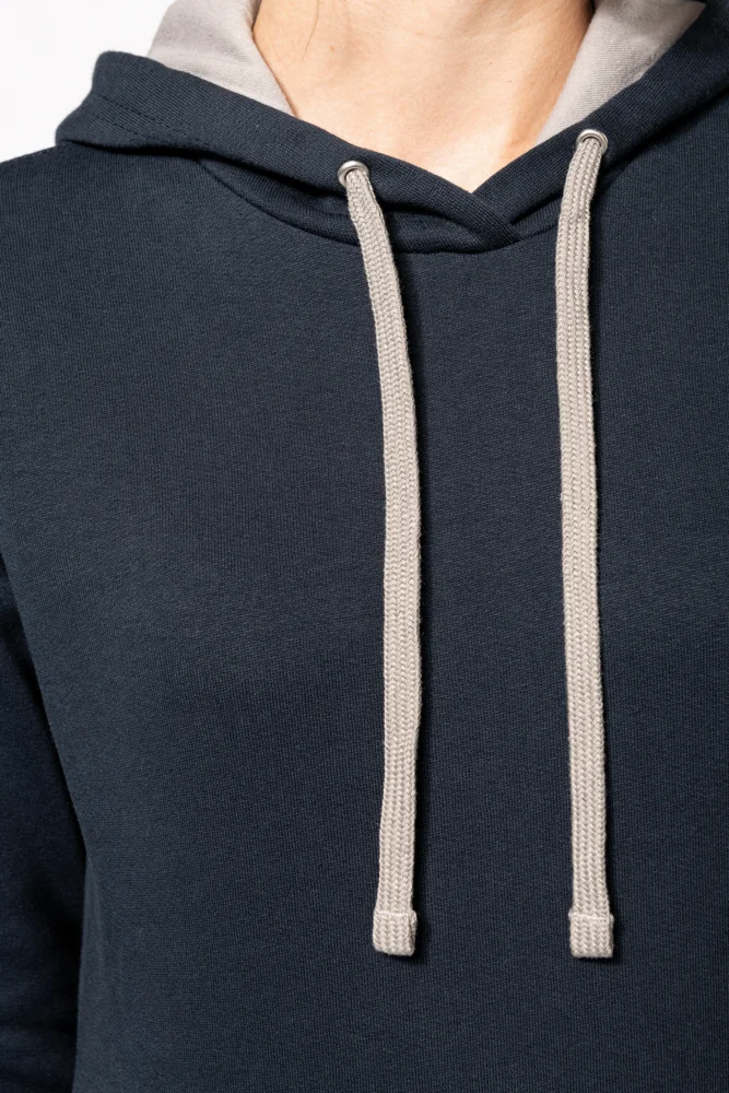 Damen Kontrast Kapuzen Sweater