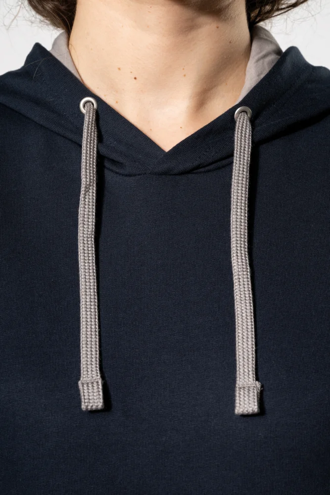 Damen Kontrast Kapuzen Sweater