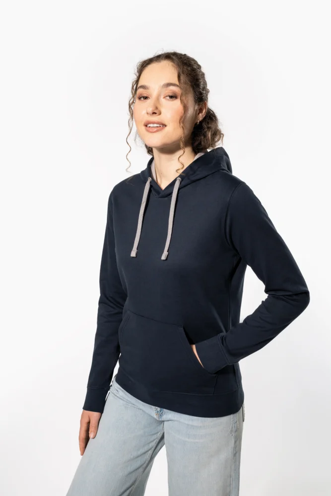 Damen Kontrast Kapuzen Sweater