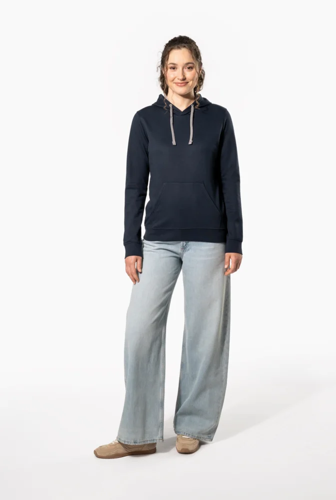 Damen Kontrast Kapuzen Sweater