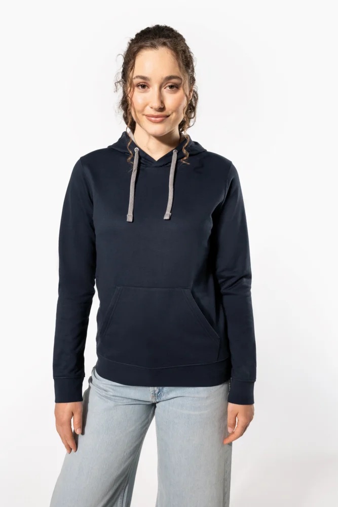 Damen Kontrast Kapuzen Sweater