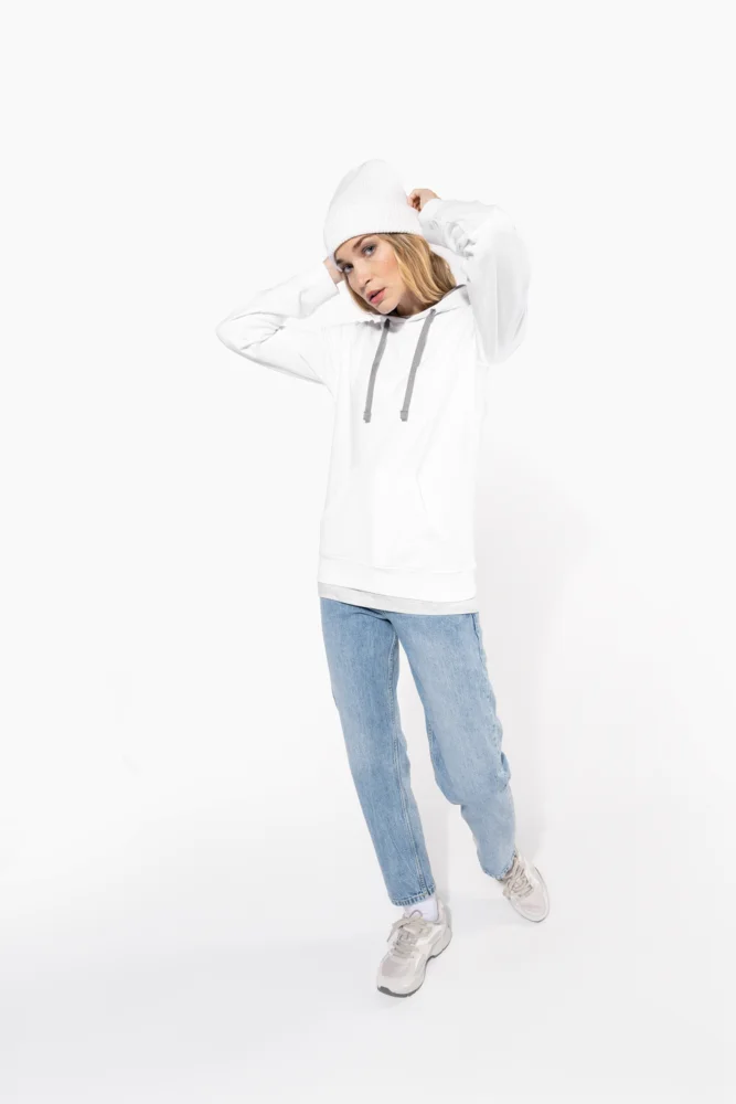 Damen Kontrast Kapuzen Sweater