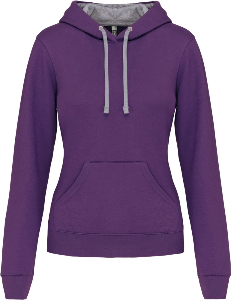 Damen Kontrast Kapuzen Sweater