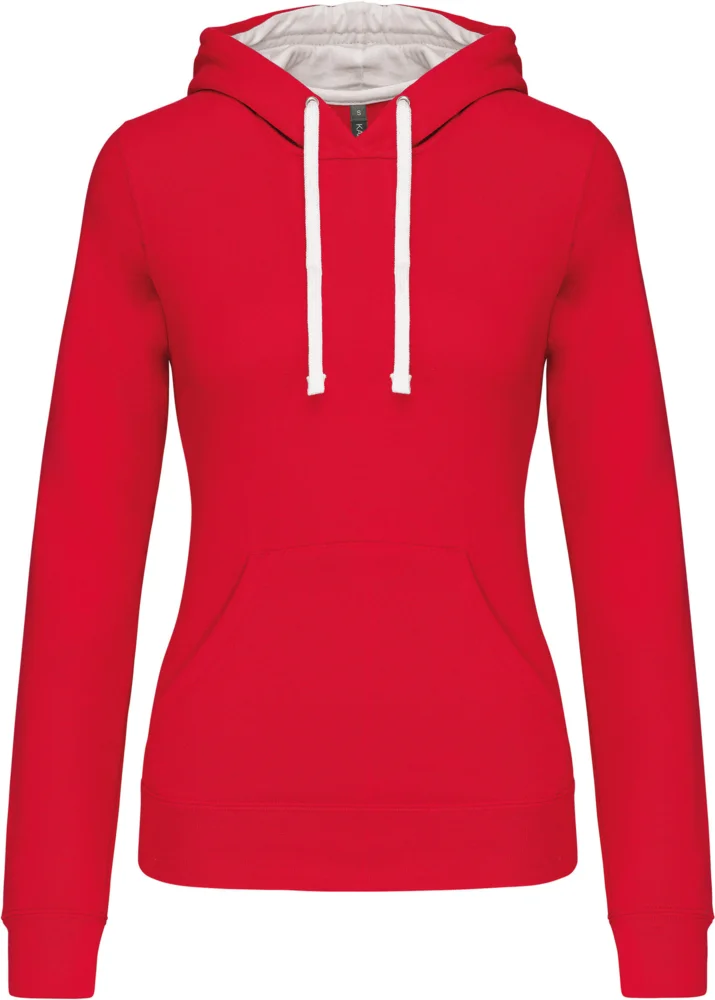Damen Kontrast Kapuzen Sweater