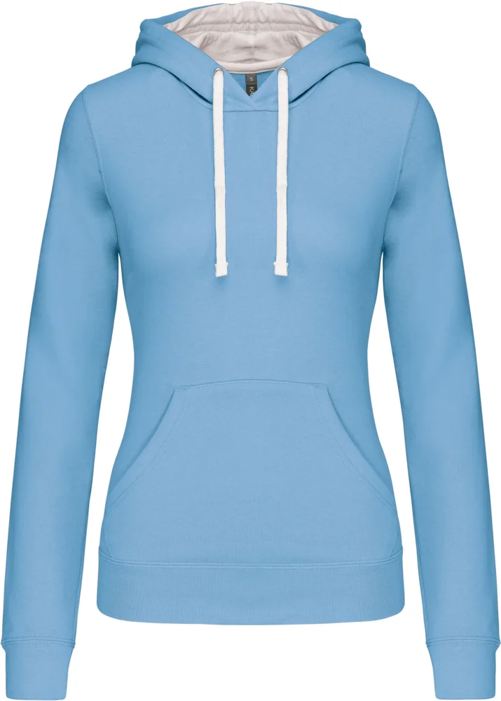 Damen Kontrast Kapuzen Sweater