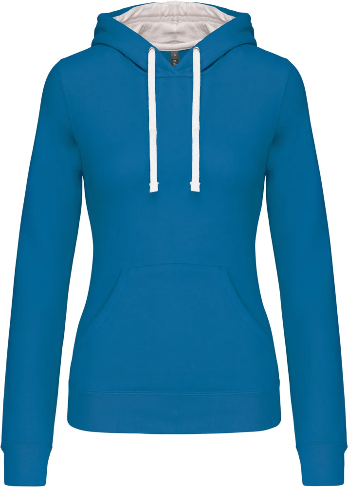 Damen Kontrast Kapuzen Sweater