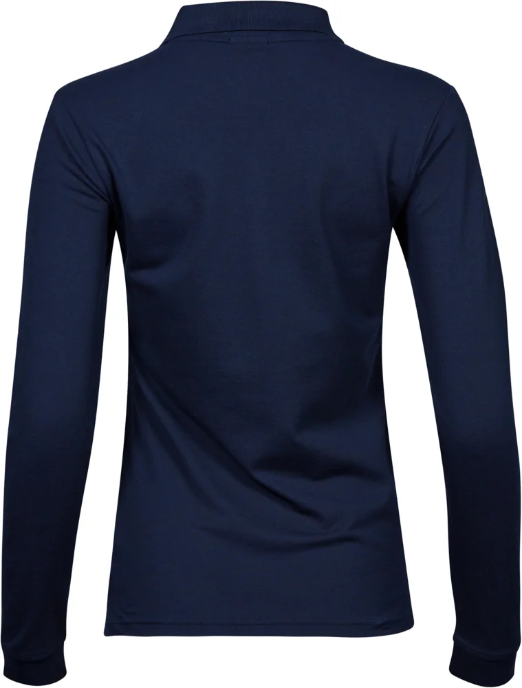 Damen Luxus Stretch Piqué Polo langarm