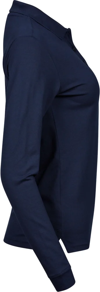 Damen Luxus Stretch Piqué Polo langarm