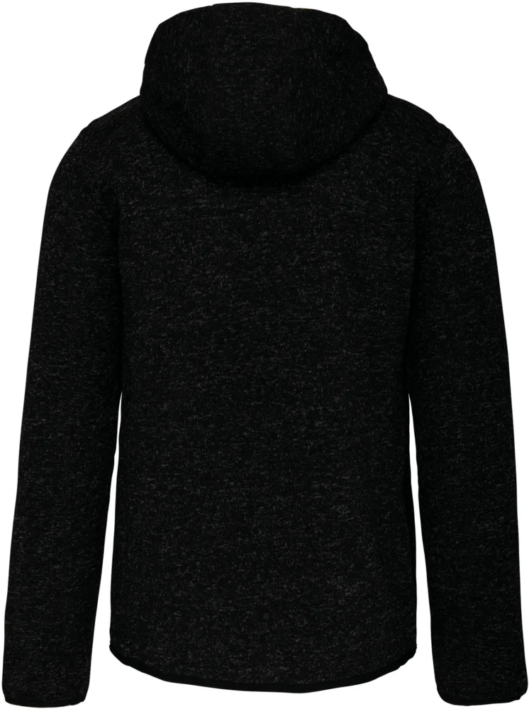 Ladies' Melange  Knitted Hooded Fleece Jacket