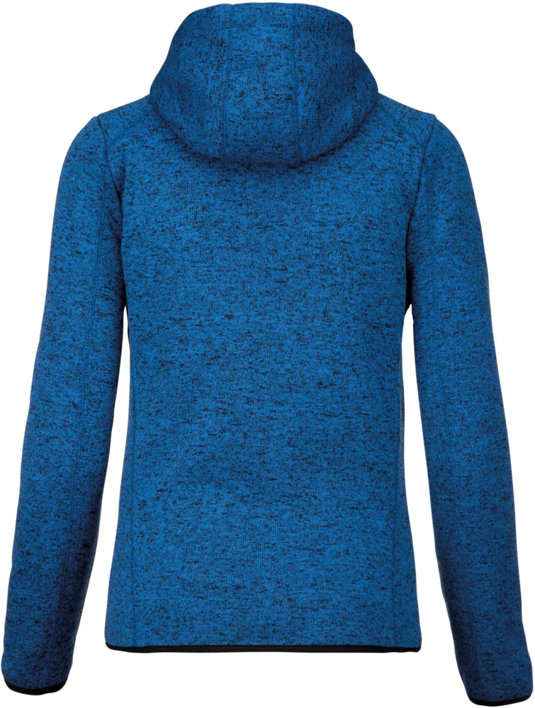 Ladies' Melange  Knitted Hooded Fleece Jacket