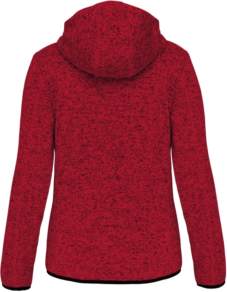 Ladies' Melange  Knitted Hooded Fleece Jacket