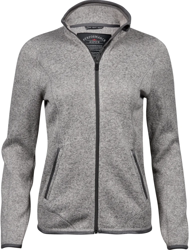 Ladies' Melange Knitted Fleece Jacket