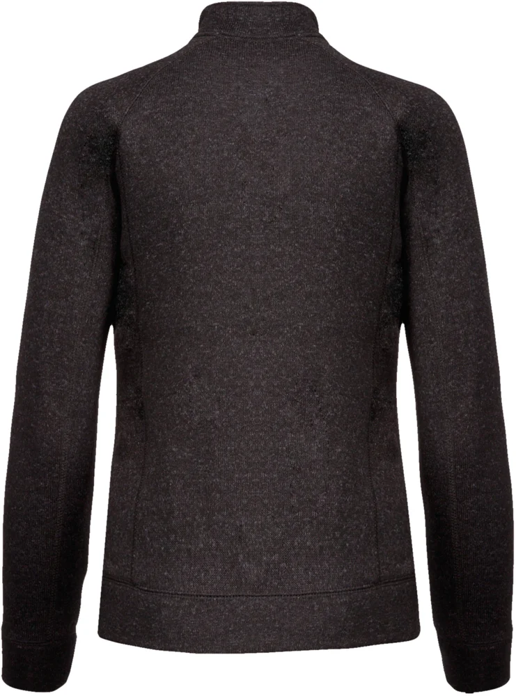 Damen Melange Strickfleece Jacke