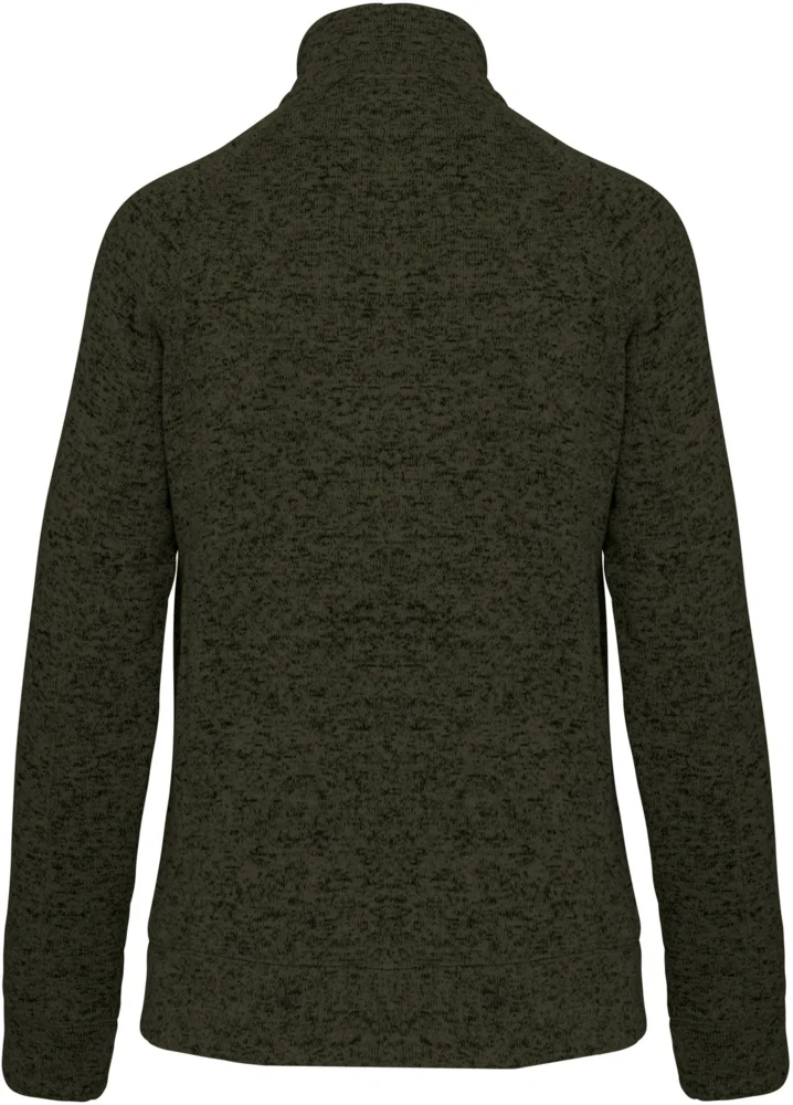 Damen Melange Strickfleece Jacke