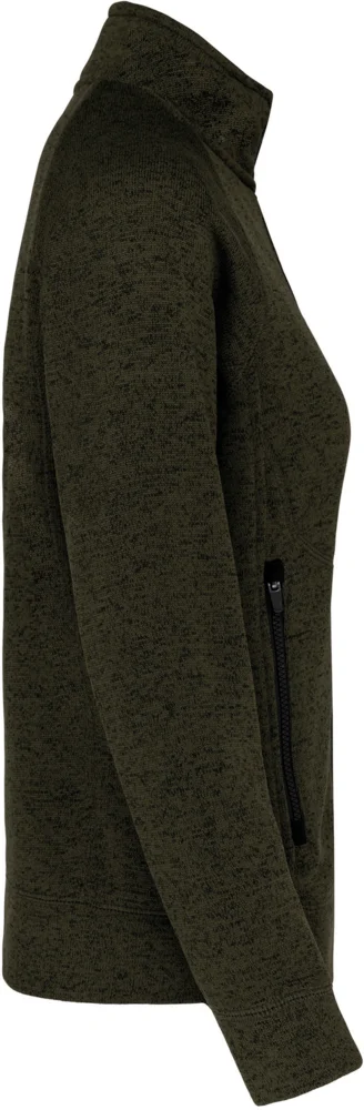 Damen Melange Strickfleece Jacke