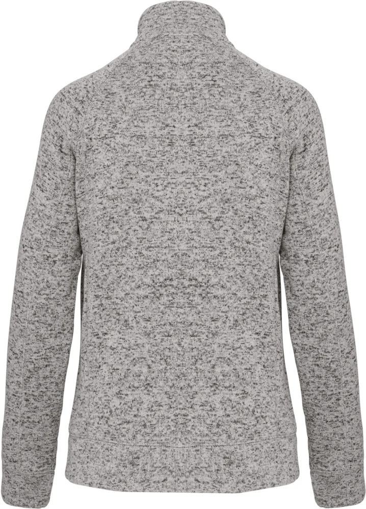 Damen Melange Strickfleece Jacke