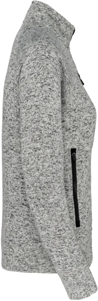 Damen Melange Strickfleece Jacke