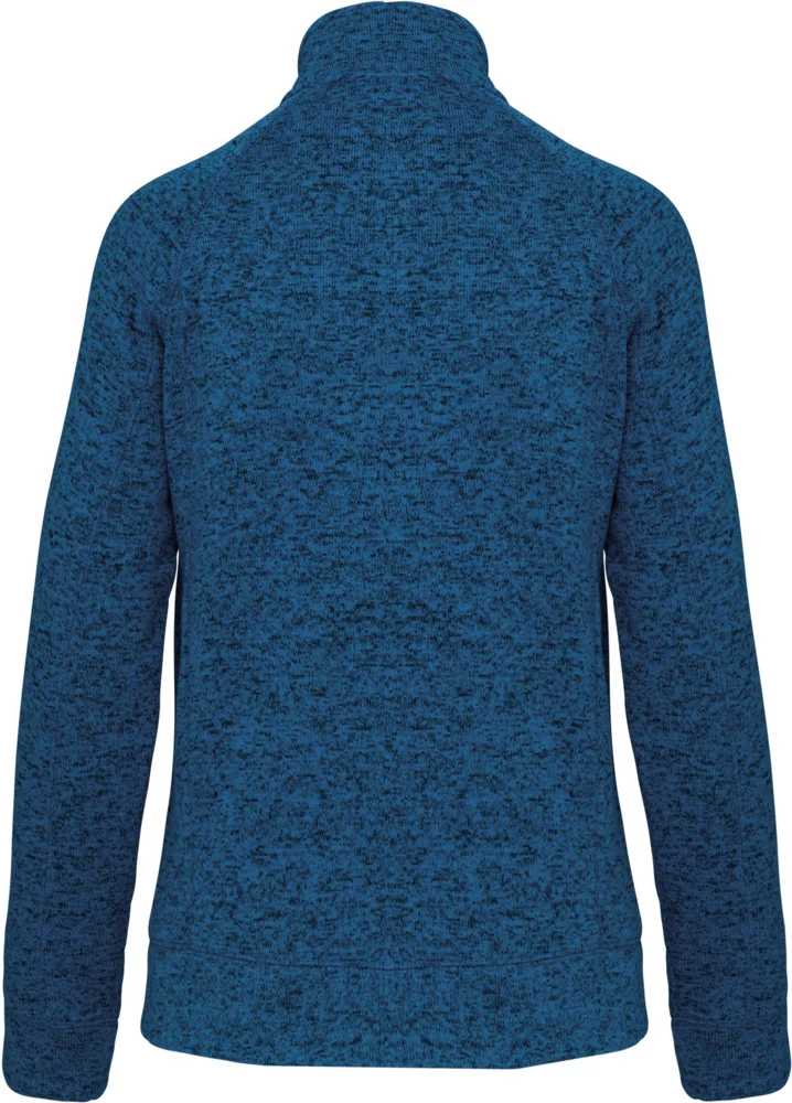 Damen Melange Strickfleece Jacke