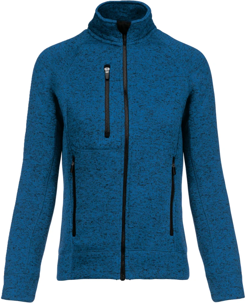 Damen Melange Strickfleece Jacke