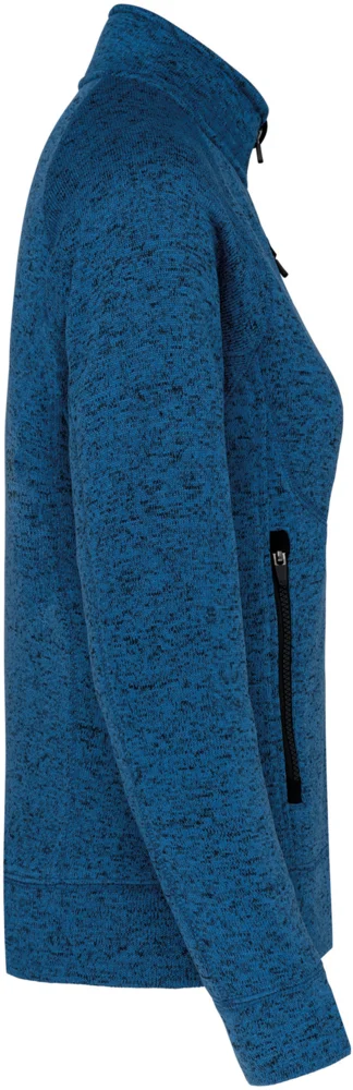 Damen Melange Strickfleece Jacke