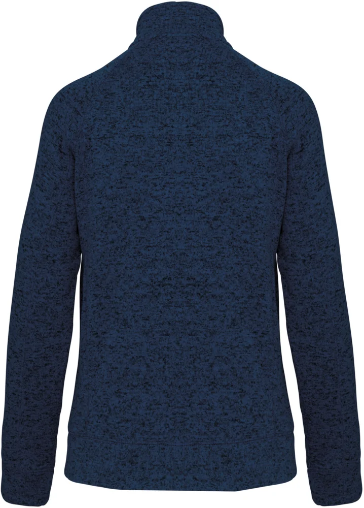 Damen Melange Strickfleece Jacke