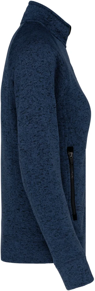 Damen Melange Strickfleece Jacke