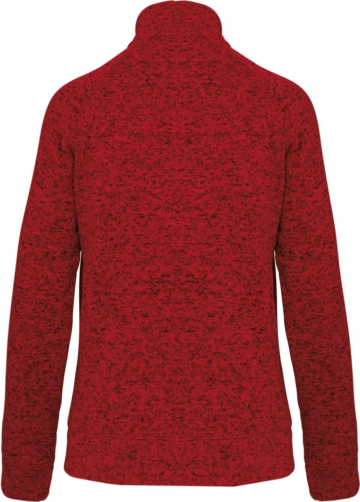 Damen Melange Strickfleece Jacke