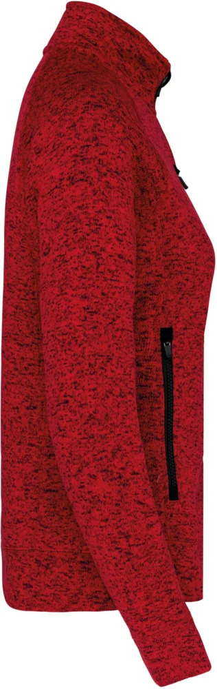 Damen Melange Strickfleece Jacke