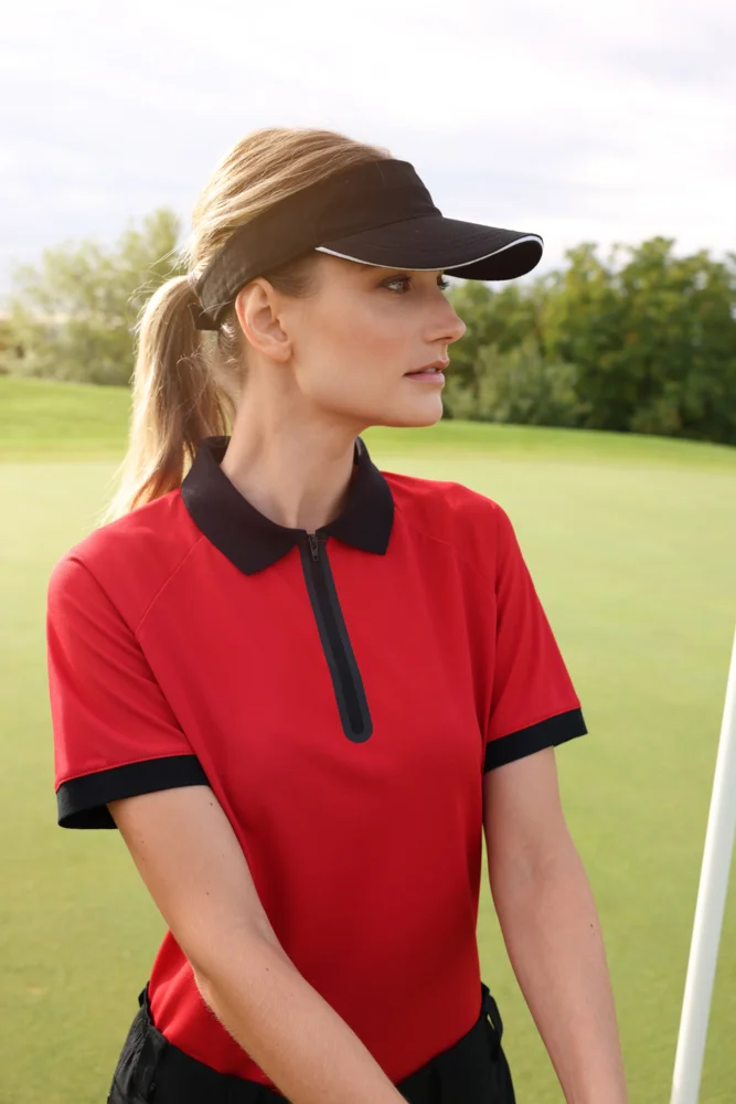 Damen Piqué Polo mit Zip