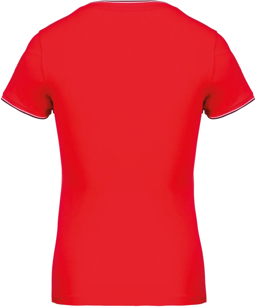 Damen Piqué V-Ausschnitt T-Shirt