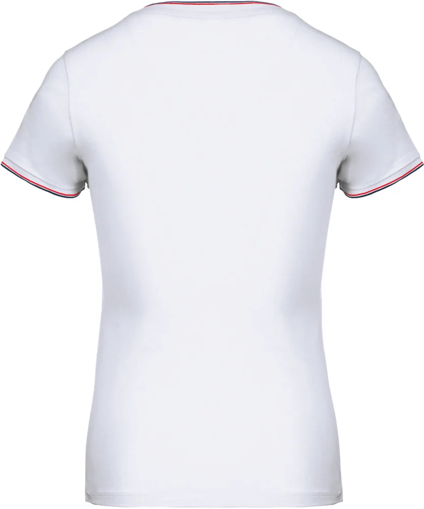 Damen Piqué V-Ausschnitt T-Shirt